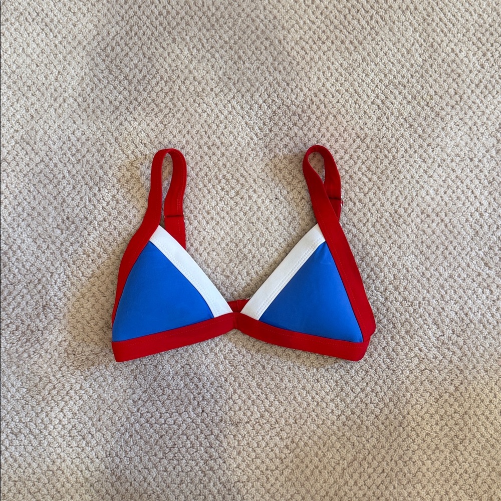 Red and Blue Bikini Top